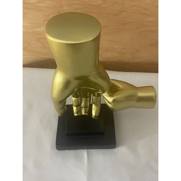 Gold Parent Child Hands Sculpture Modern Resin Art Decor 10" Family Statue - Picture 5 of 8